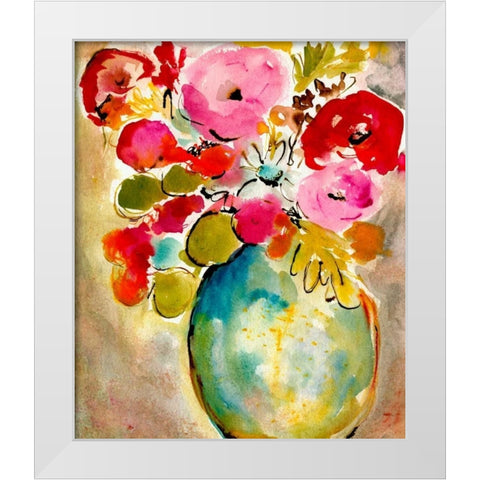 Pastel Vase II White Modern Wood Framed Art Print by Minasian, Julia