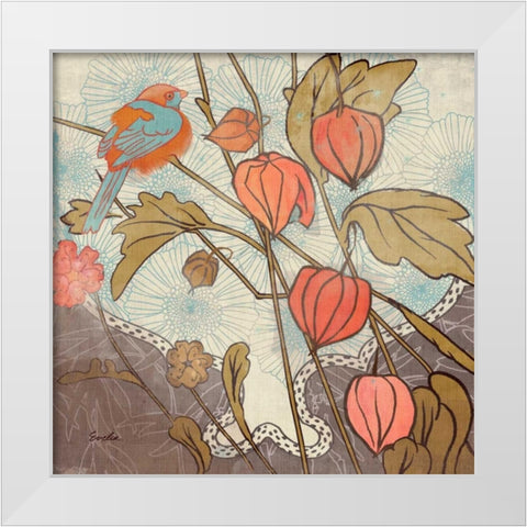 Spice and Whimsy III White Modern Wood Framed Art Print by Evelia Designs