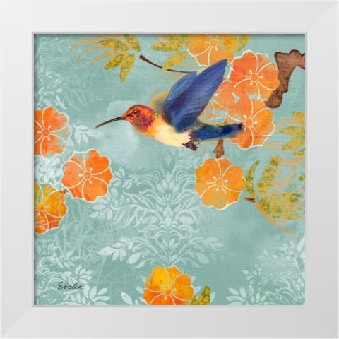 Blue Aurora I White Modern Wood Framed Art Print by Evelia Designs