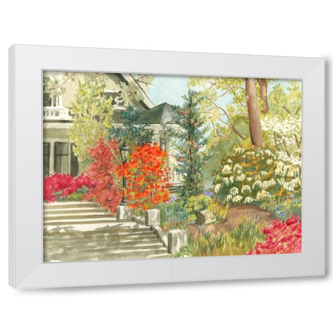 Plein Air Garden I White Modern Wood Framed Art Print by Miller, Dianne