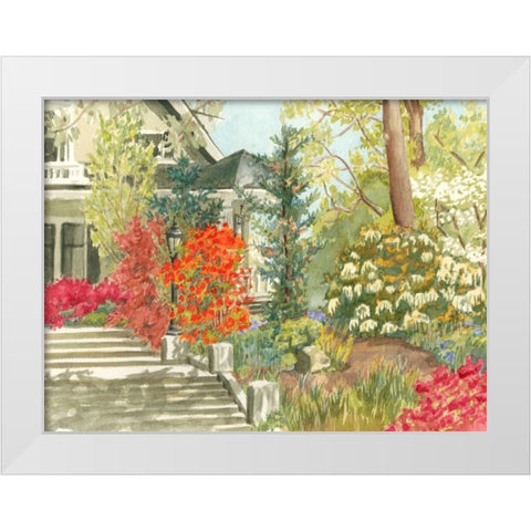 Plein Air Garden I White Modern Wood Framed Art Print by Miller, Dianne