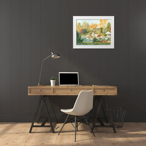 Plein Air Garden IV White Modern Wood Framed Art Print by Miller, Dianne
