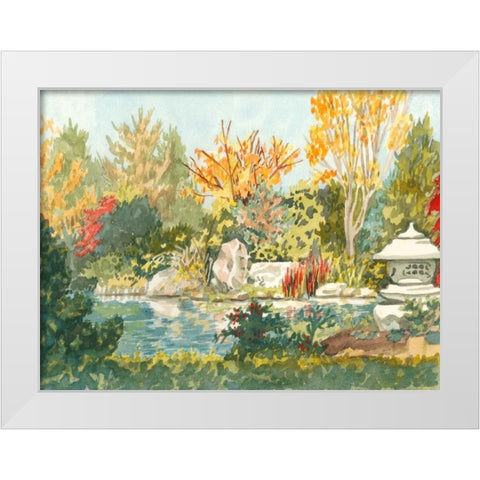 Plein Air Garden IV White Modern Wood Framed Art Print by Miller, Dianne