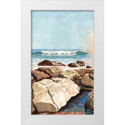 Sea Spray I White Modern Wood Framed Art Print by Miller, Dianne
