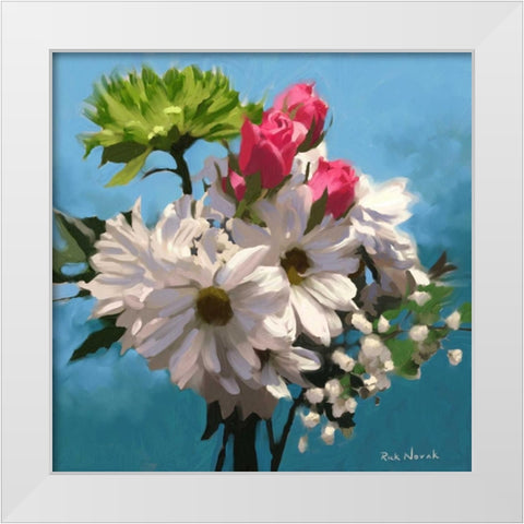 Still Floral I White Modern Wood Framed Art Print by Novak, Rick