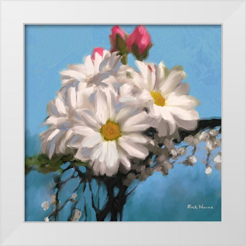 Still Floral II White Modern Wood Framed Art Print by Novak, Rick