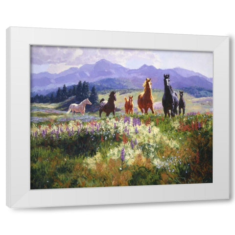 Wildflower Allure White Modern Wood Framed Art Print by Goldrick, Claire