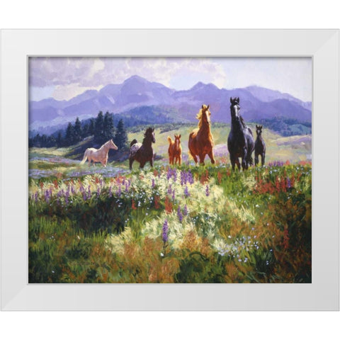 Wildflower Allure White Modern Wood Framed Art Print by Goldrick, Claire