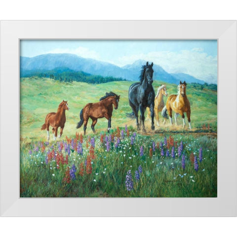 Wildflower Trail White Modern Wood Framed Art Print by Goldrick, Claire