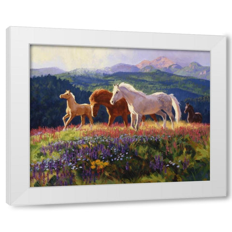 The Light Fantastic White Modern Wood Framed Art Print by Goldrick, Claire