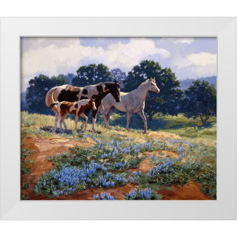 April Breezes White Modern Wood Framed Art Print by Goldrick, Claire