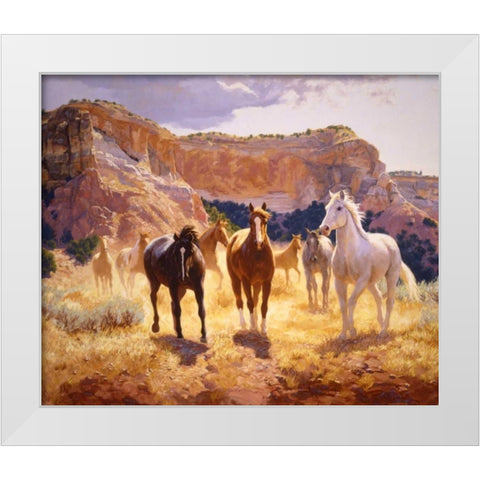 Canyon Trails White Modern Wood Framed Art Print by Goldrick, Claire