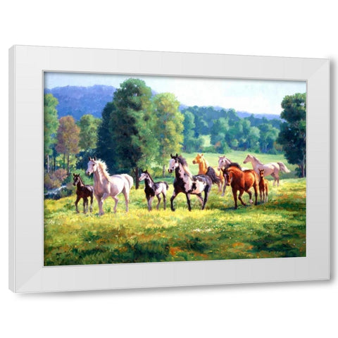 Its Spring White Modern Wood Framed Art Print by Goldrick, Claire