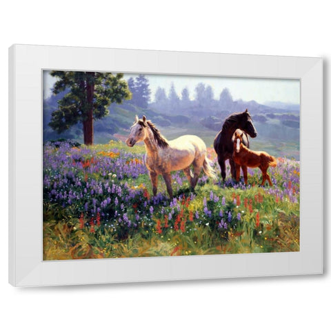 Season of Contentment White Modern Wood Framed Art Print by Goldrick, Claire