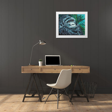 Jungle Monkey II White Modern Wood Framed Art Print by Vitaletti, Carolee