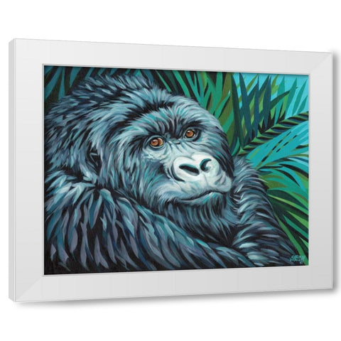 Jungle Monkey II White Modern Wood Framed Art Print by Vitaletti, Carolee