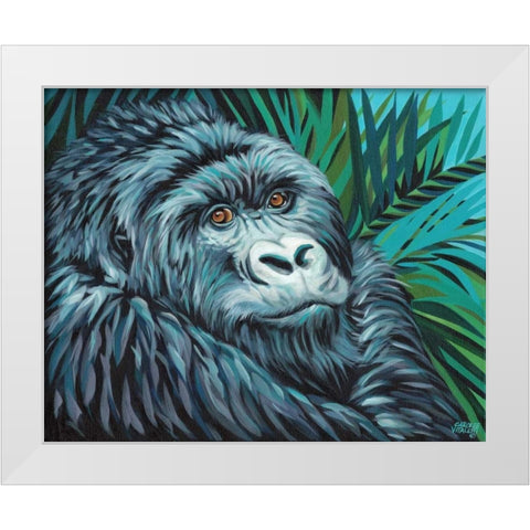 Jungle Monkey II White Modern Wood Framed Art Print by Vitaletti, Carolee