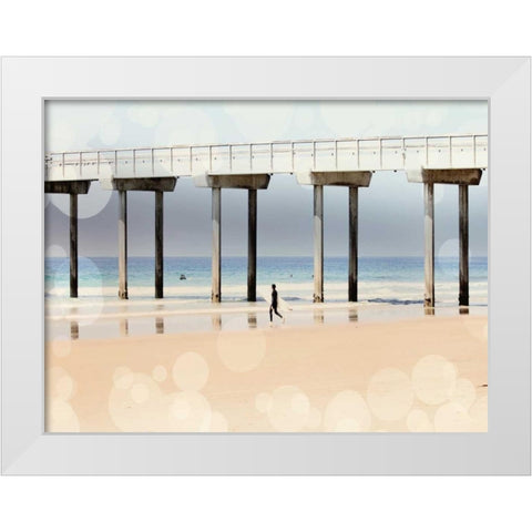 Boardwalk I White Modern Wood Framed Art Print by Coomes, Sylvia