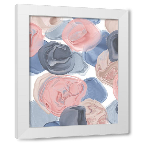 Beach Pebbles 1 White Modern Wood Framed Art Print by Fab Funky
