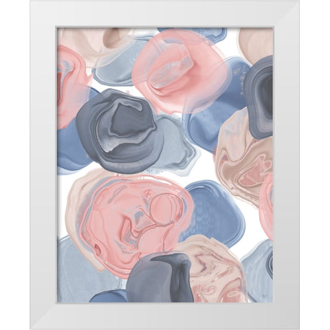 Beach Pebbles 1 White Modern Wood Framed Art Print by Fab Funky