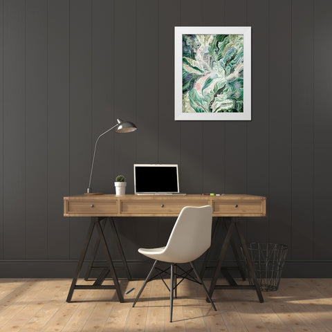 Tropical Forest Abstract 2 White Modern Wood Framed Art Print by Fab Funky