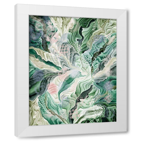 Tropical Forest Abstract 2 White Modern Wood Framed Art Print by Fab Funky