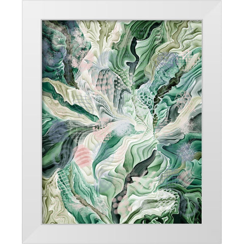 Tropical Forest Abstract 2 White Modern Wood Framed Art Print by Fab Funky
