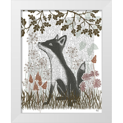 Country Lane Fox 1 - Earth White Modern Wood Framed Art Print by Fab Funky