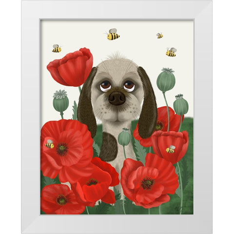 Bebe-Poppy Garden White Modern Wood Framed Art Print by Fab Funky