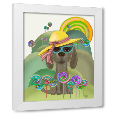 Bebe-Lollipop Hills White Modern Wood Framed Art Print by Fab Funky