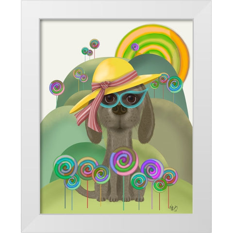 Bebe-Lollipop Hills White Modern Wood Framed Art Print by Fab Funky