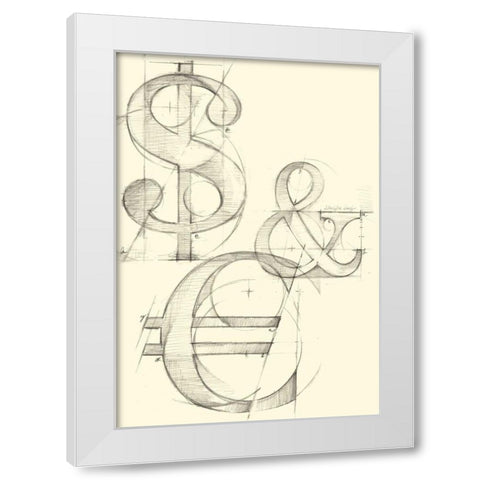 Office Sketches Collection C White Modern Wood Framed Art Print by Harper, Ethan