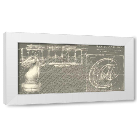 Office Sketches Collection D White Modern Wood Framed Art Print by Ethan Harper