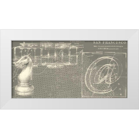 Office Sketches Collection D White Modern Wood Framed Art Print by Ethan Harper