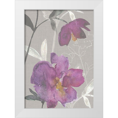 Violette Fleur Collection E White Modern Wood Framed Art Print by Mosley, Kiana