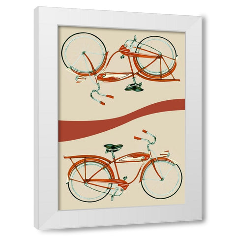 Retro Bike Collection E White Modern Wood Framed Art Print by Goldberger, Jennifer