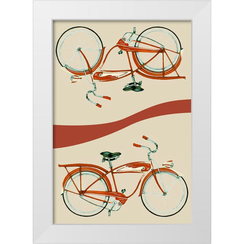 Retro Bike Collection E White Modern Wood Framed Art Print by Goldberger, Jennifer