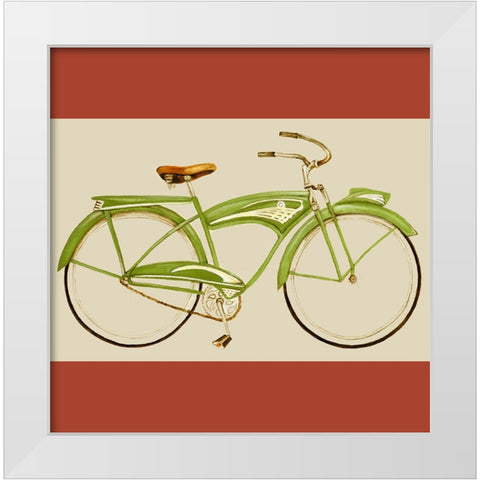 Retro Bike Collection H White Modern Wood Framed Art Print by Goldberger, Jennifer