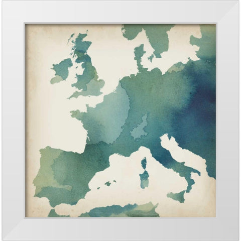 Watercolor Map Collection G White Modern Wood Framed Art Print by Popp, Grace