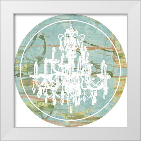 Kinetic Chandelier Collection F White Modern Wood Framed Art Print by Goldberger, Jennifer