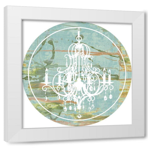 Kinetic Chandelier Collection H White Modern Wood Framed Art Print by Goldberger, Jennifer