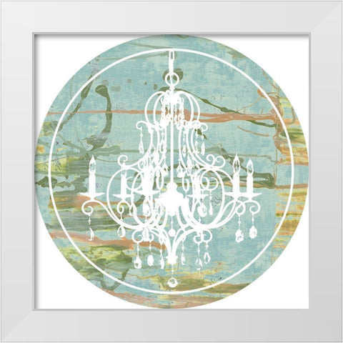 Kinetic Chandelier Collection H White Modern Wood Framed Art Print by Goldberger, Jennifer