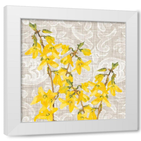 Flower Collection Study C White Modern Wood Framed Art Print by Miller, Diane
