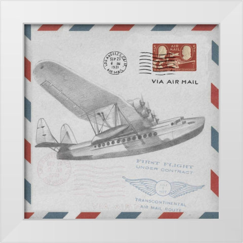 Aeronautic Collection B White Modern Wood Framed Art Print by Ethan Harper