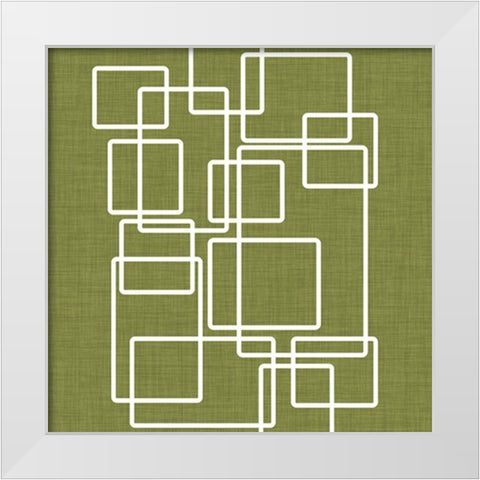 Retro Mod Collection D White Modern Wood Framed Art Print by Ilosky, Pam