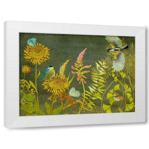 Birding Collection A White Modern Wood Framed Art Print by Zarris, Chariklia