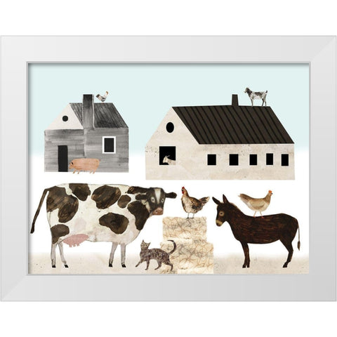 Barnyard Buds Collection A White Modern Wood Framed Art Print by Borges, Victoria