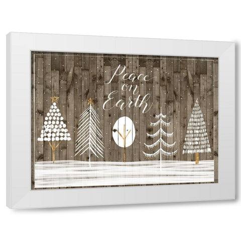 Wooded White Christmas Collection A White Modern Wood Framed Art Print by Popp, Grace