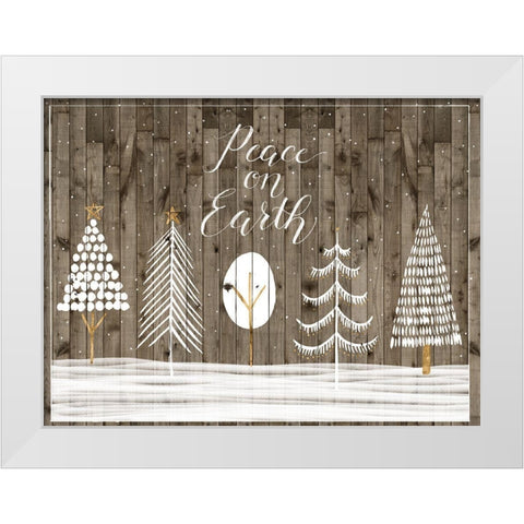 Wooded White Christmas Collection A White Modern Wood Framed Art Print by Popp, Grace