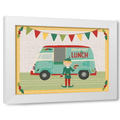 Food Truck Holidays Collection A White Modern Wood Framed Art Print by Vess, June Erica